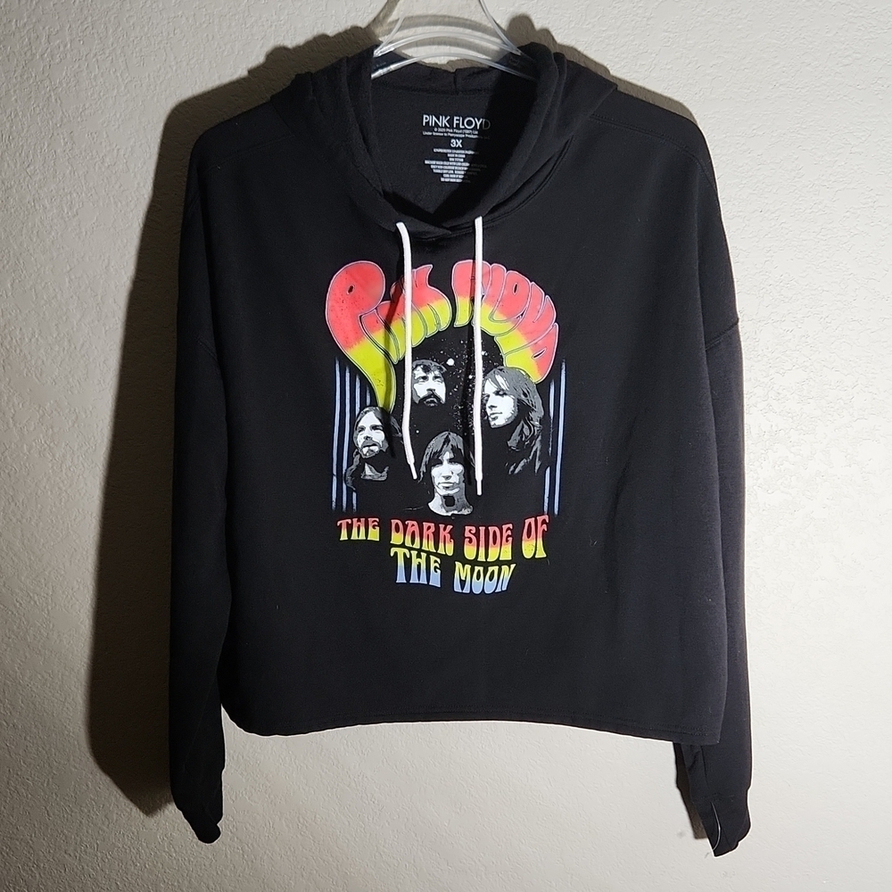 Pink Floyd Hoodie Shirt Size 3X Crop Black